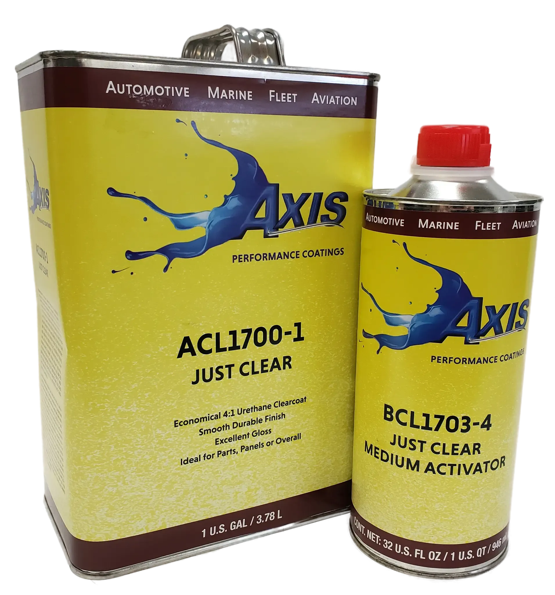 ACL1700-1 Just Clear Urethane Clearcoat Kit with hardner 4:1 Clear