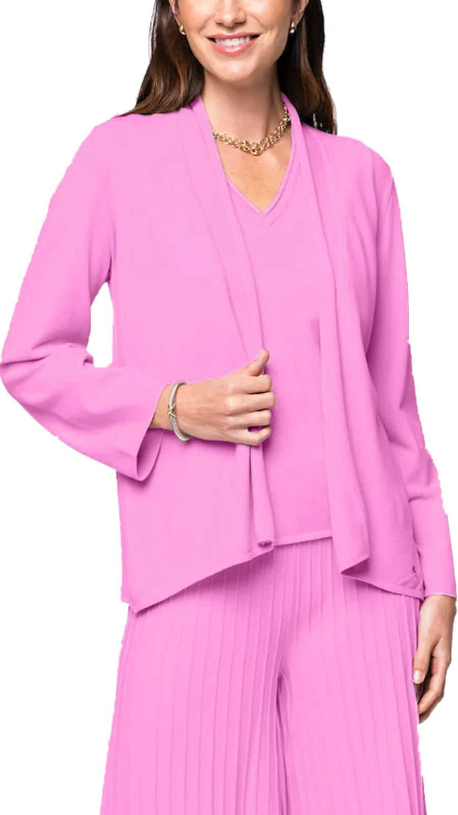 Amy Shawl Collar Cardigan ; Peony