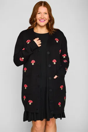 Angela Black Mushroom Cardi