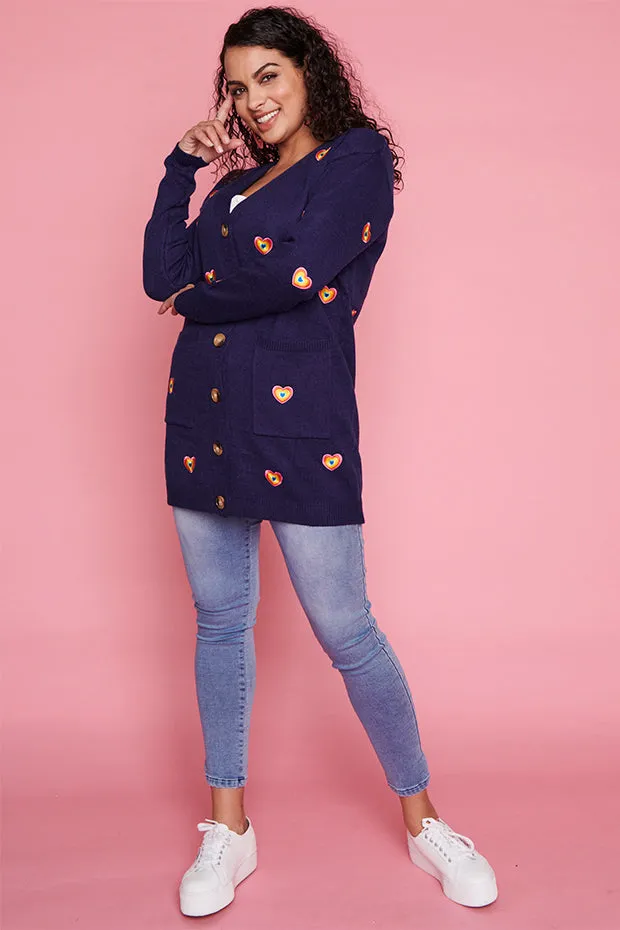 Angela Navy Heart Cardi