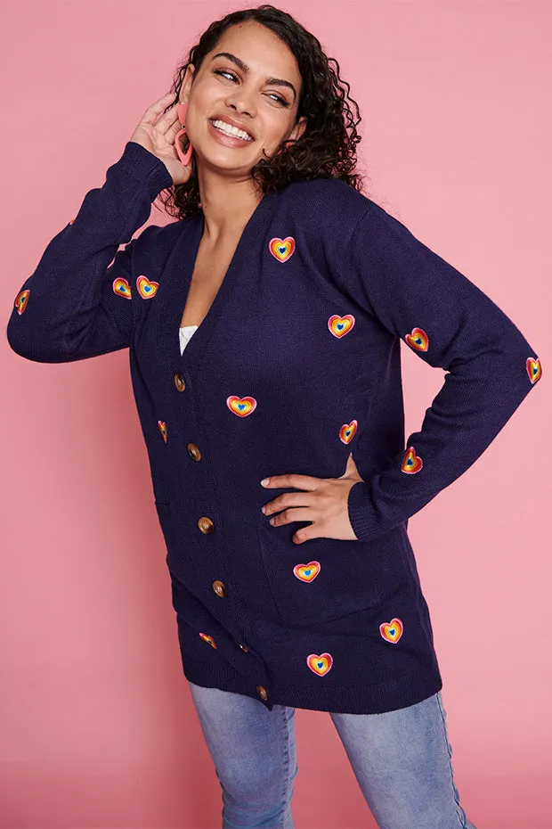 Angela Navy Heart Cardi