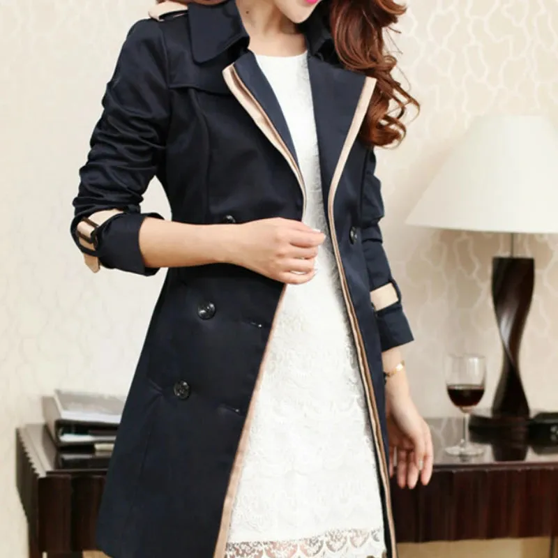 Autumn Double-Breasted Trench Coat - Chic and Sophisticated Outerwear