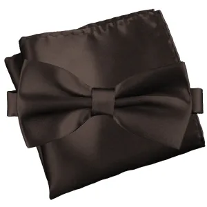 Bitter Chocolate [Silky Smooth] - Bow Tie and Pocket Square Matching Set