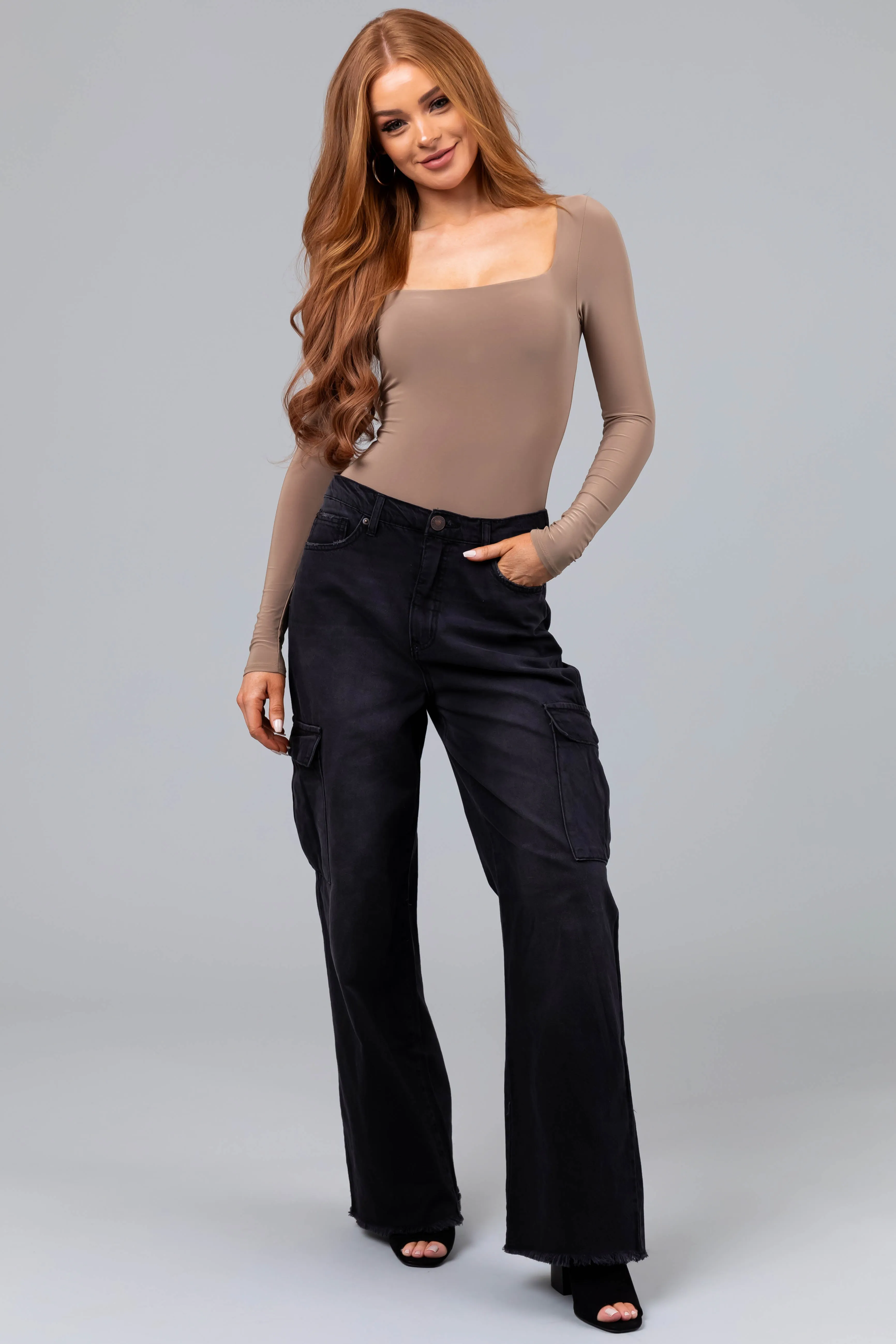 Boom Boom Black Cargo Wide Leg Jeans