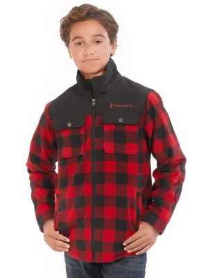 Boys' Cedar Plaid Fleece Shirt Jacket