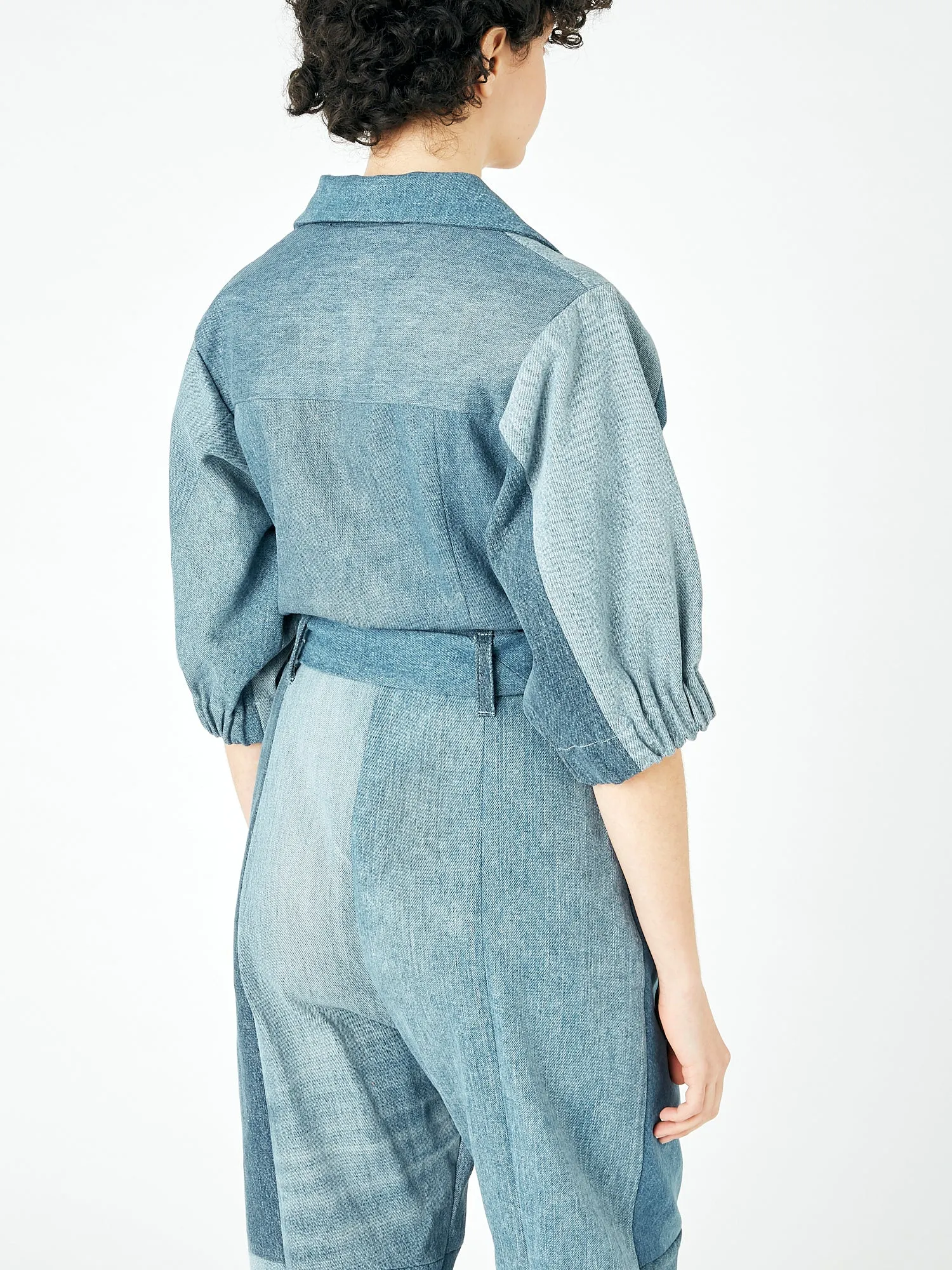 Classic Denim Jumpsuit Mid Blue