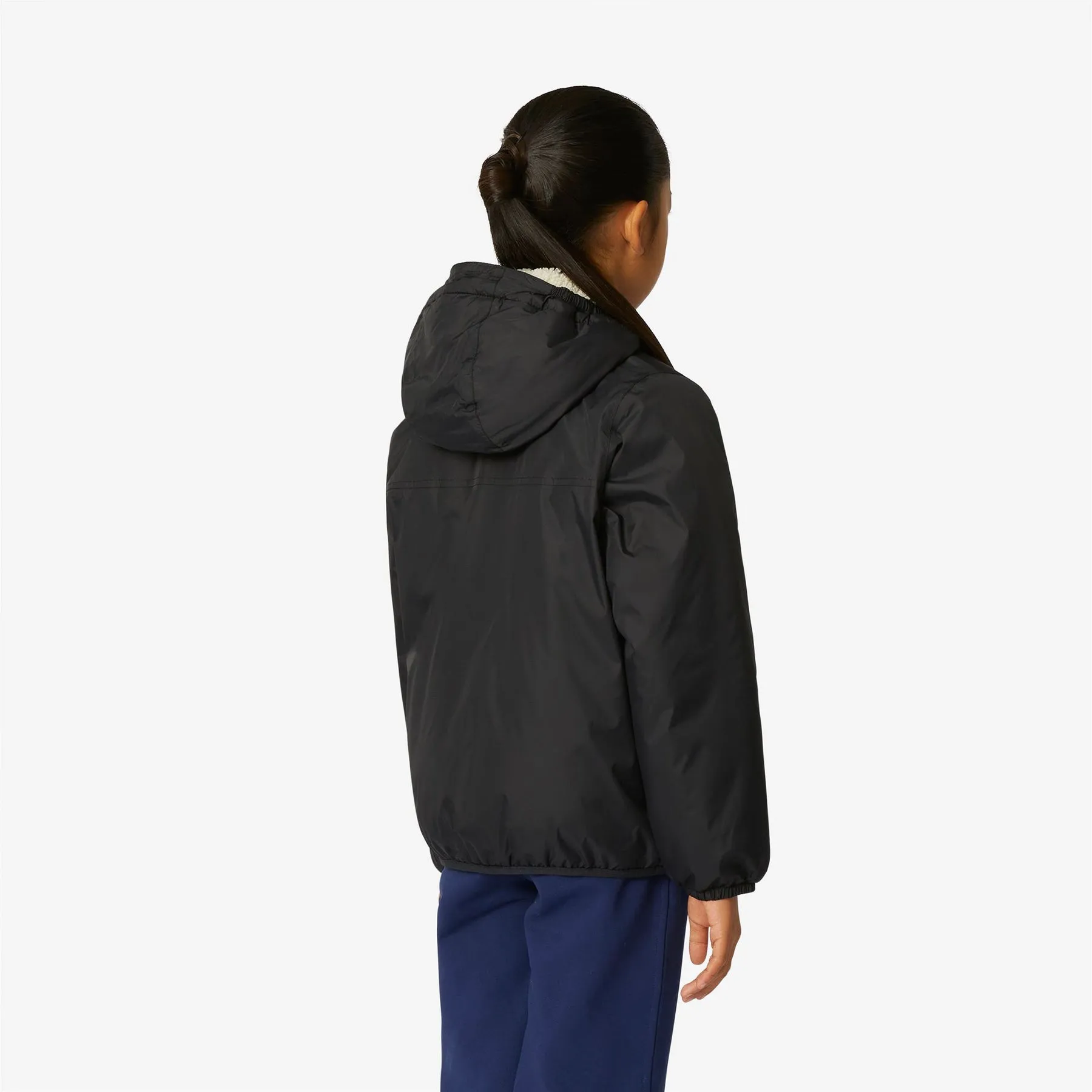 Claude Orsetto - Kids Sherpa Lined Waterproof Jacket in Ecru - Black Pure