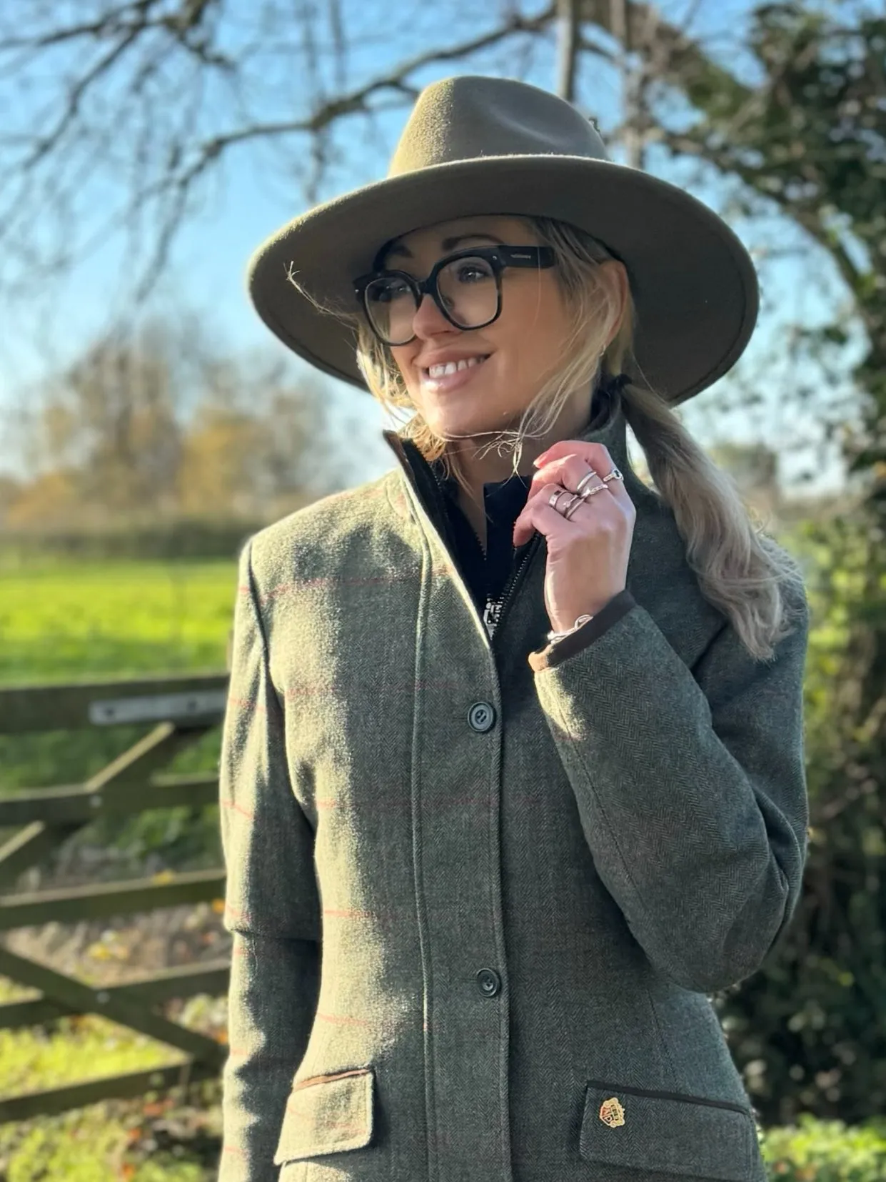 Combrook Ladies Tweed Field Jacket In Heath - Regular Fit