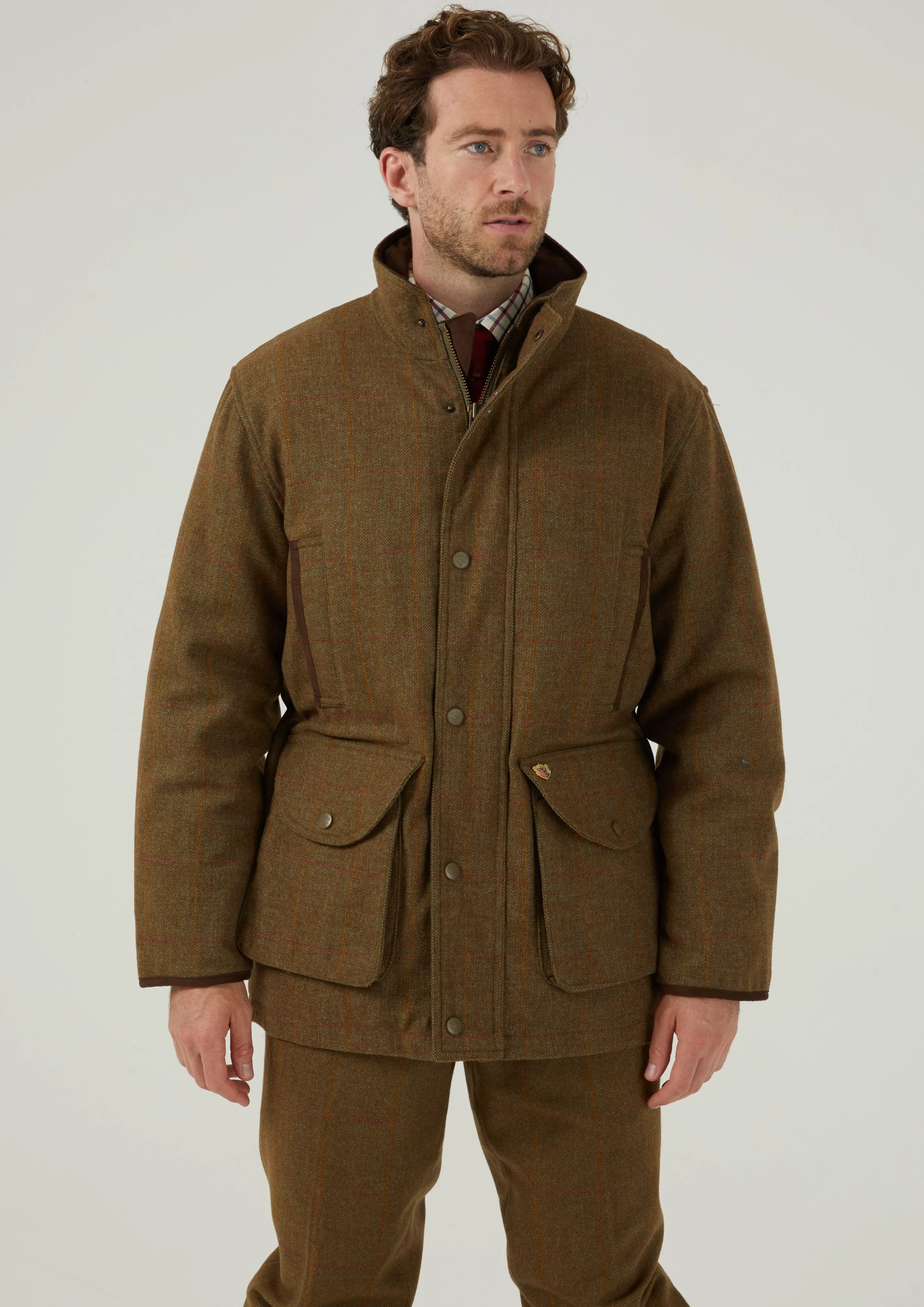 Combrook Men's Tweed Shooting Field Coat In Hawthorn - Shooting Fit