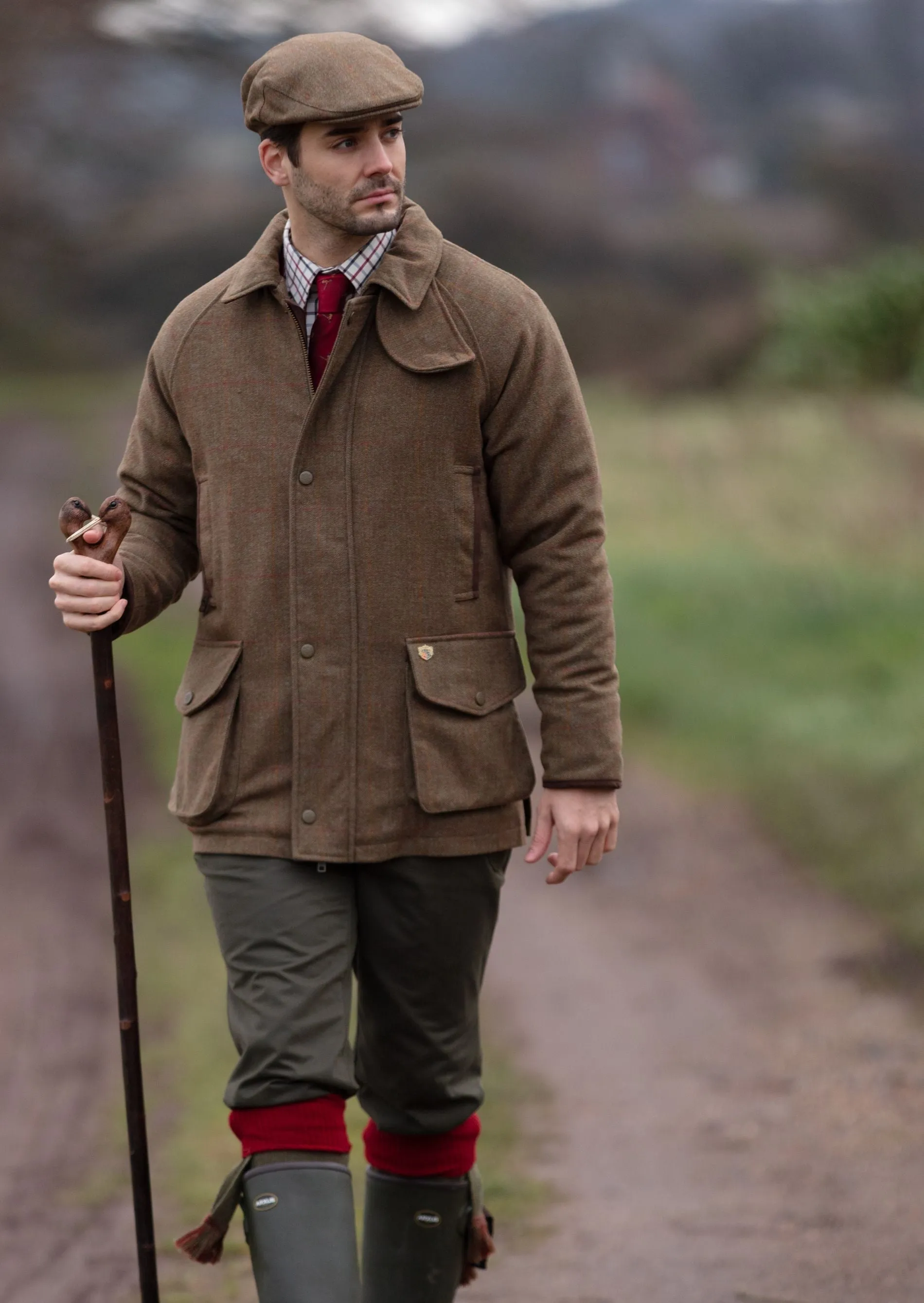 Combrook Men's Tweed Shooting Field Coat In Hawthorn - Shooting Fit