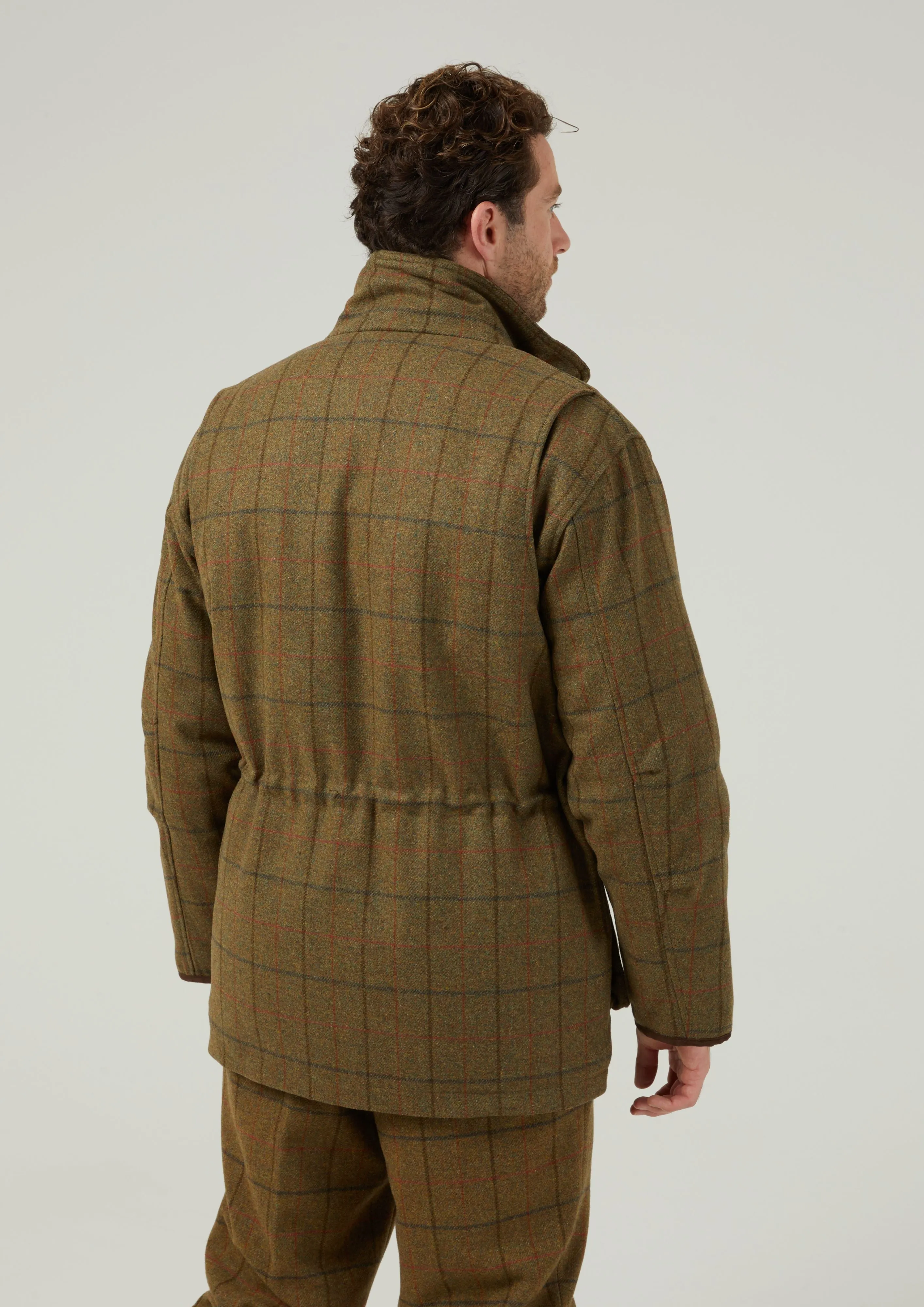 Combrook Men's Tweed Shooting Field Coat In Thyme - Shooting Fit