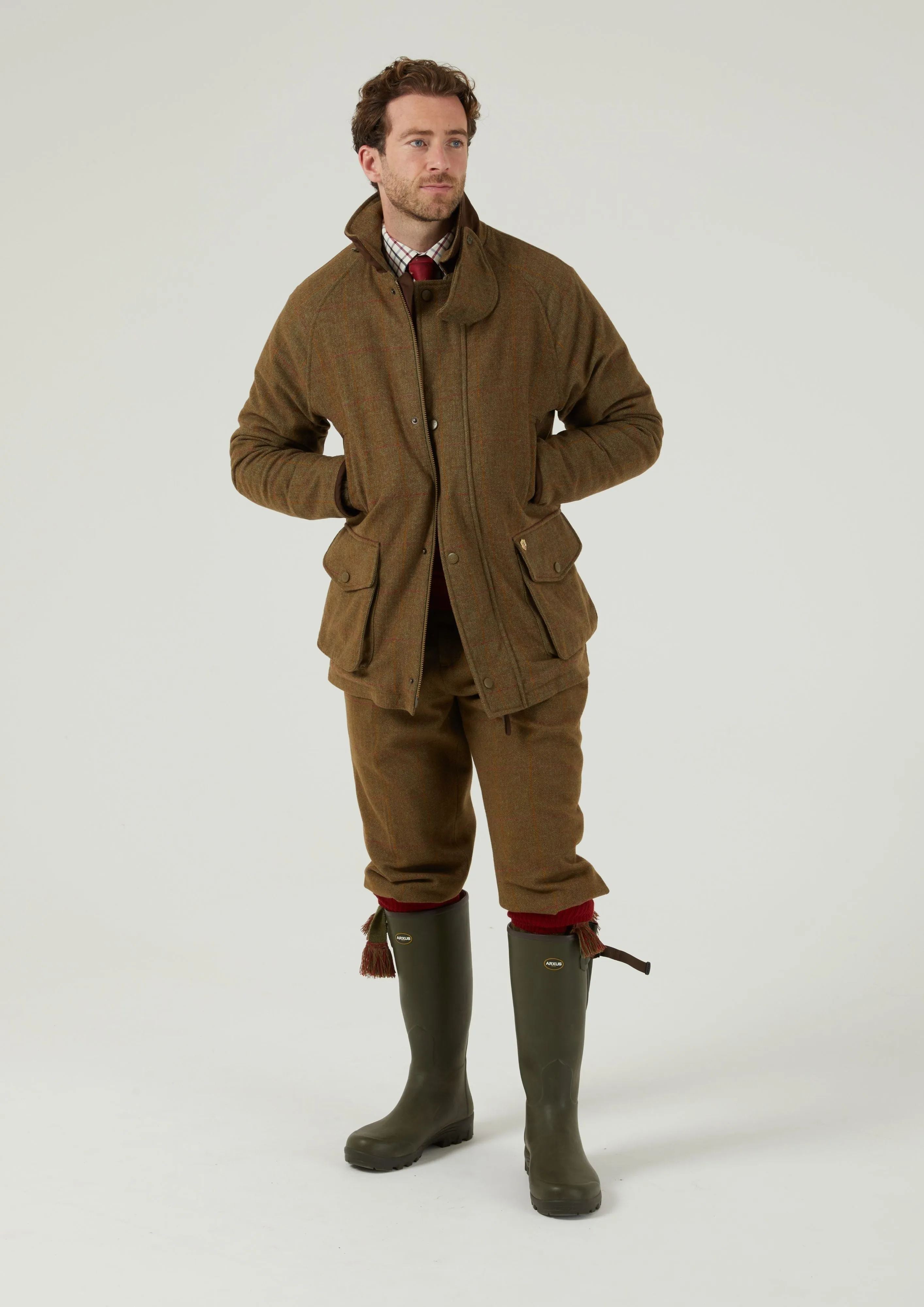 Combrook Men's Waterproof Tweed Coat In Hawthorn - Regular Fit