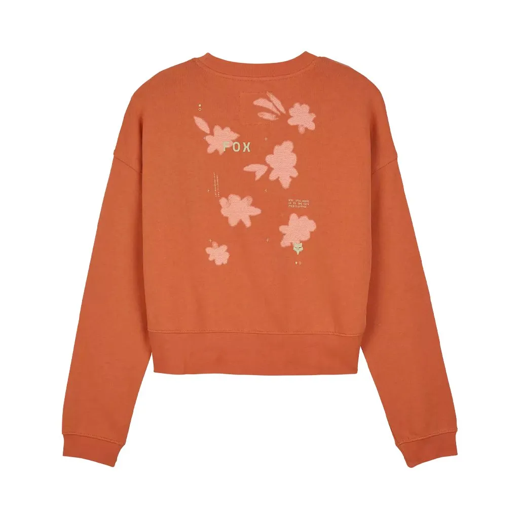 Crewneck Fox Womens Byrd Fleece LS - Atomic Orange