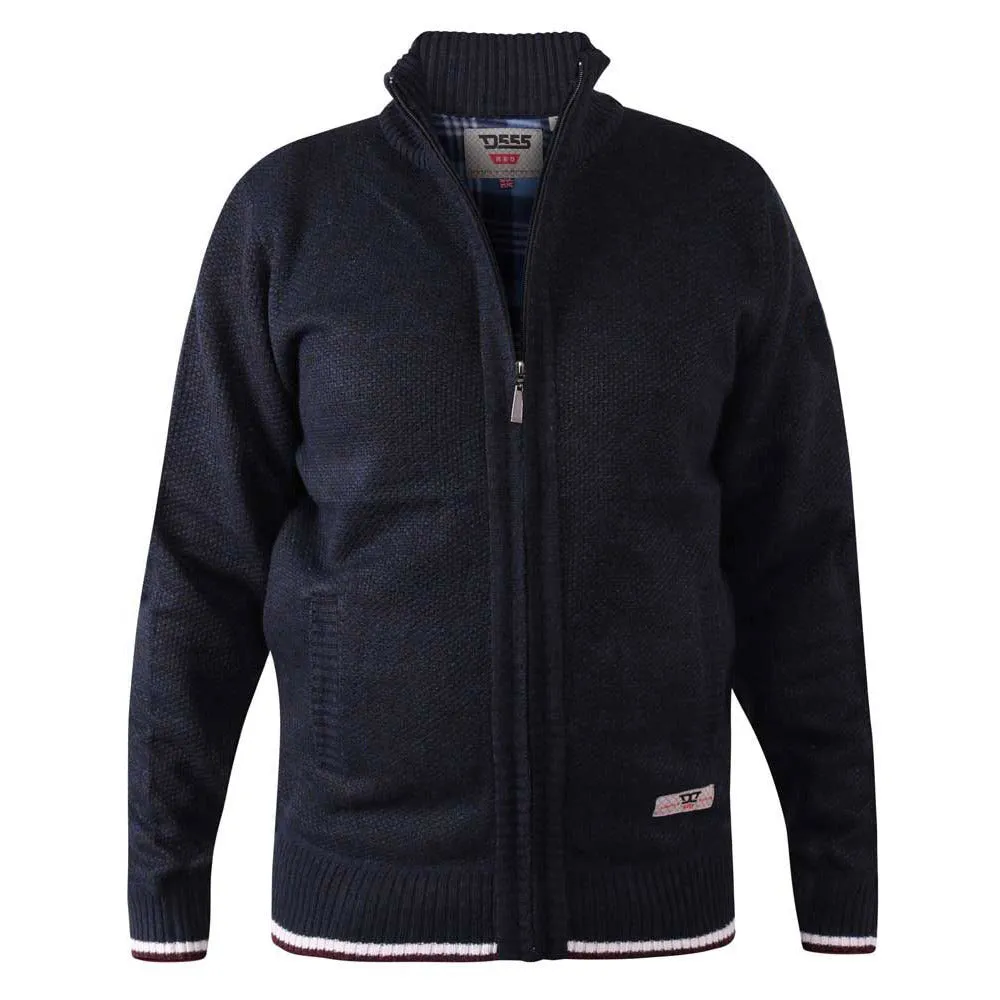 D555 Full Zip Jumper with Fleece Lining - Navy Marl