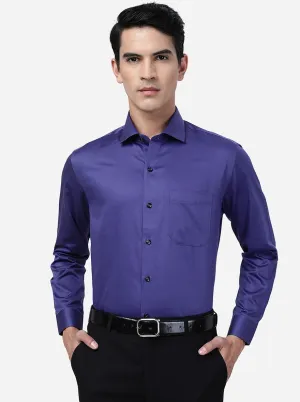 Dark Purple Solid Slim Fit Formal Shirt | Greenfibre