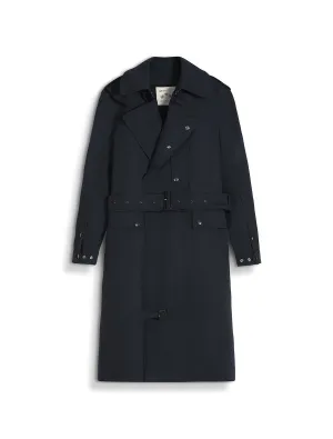 Despatch Riders Coat Virgin Wool Herringbone in Navy