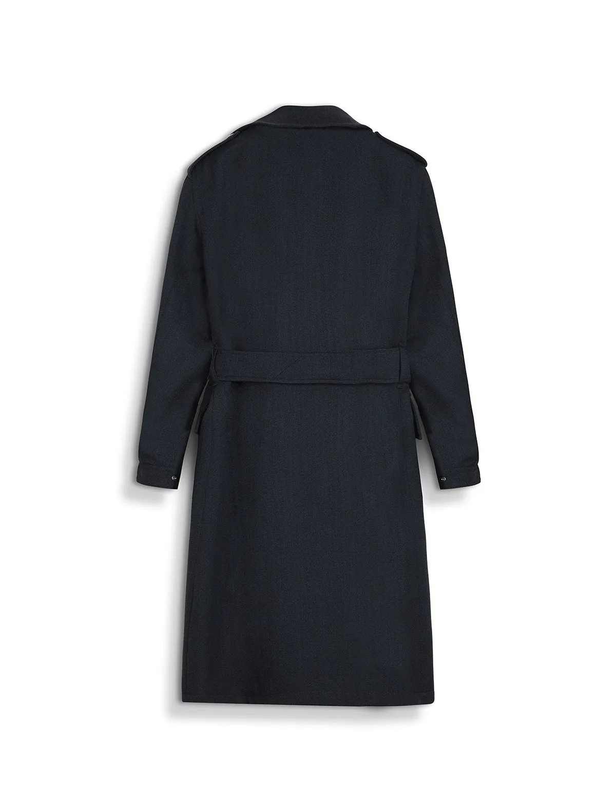 Despatch Riders Coat Virgin Wool Herringbone in Navy