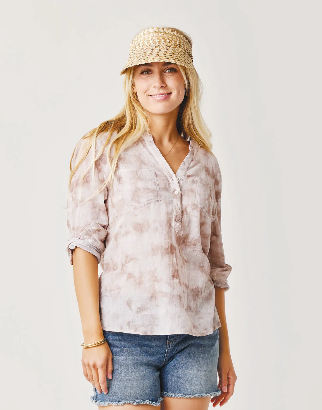 Dylan Gauze Shirt: Fawn Tie Dye - FINAL SALE