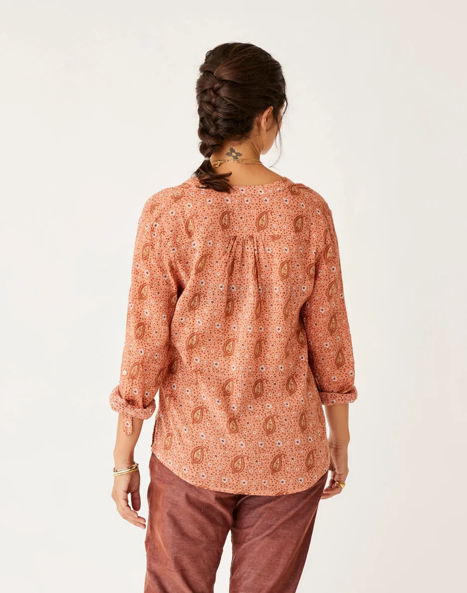 Dylan Gauze Shirt: Lt. Henna Paisley