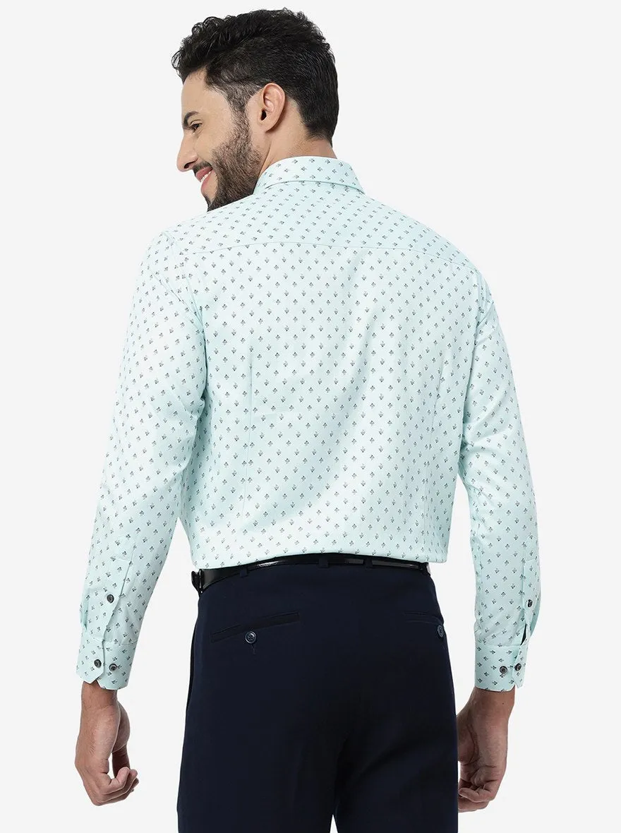 Firozi Printed Slim Fit Formal Shirt | Greenfibre