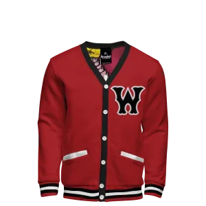 Fleece Varsity Cardigan With Custom Printed Lining