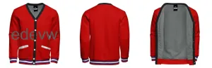 Fleece Varsity Cardigan With Custom Printed Lining