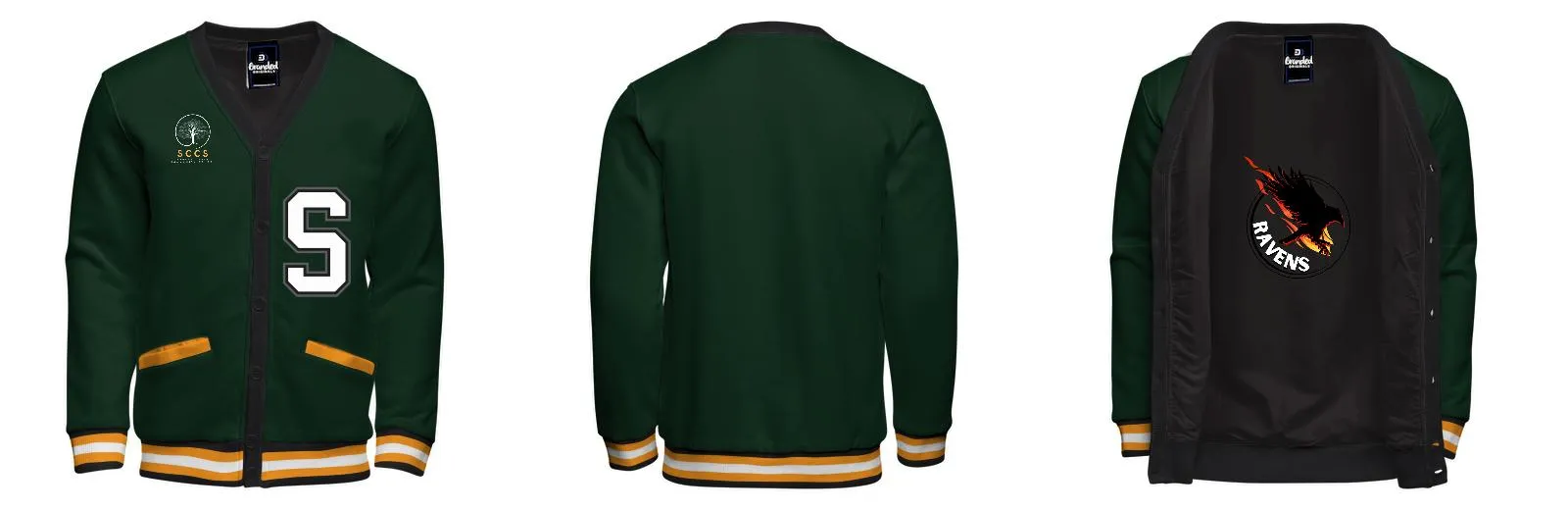 Fleece Varsity Cardigan With Custom Printed Lining