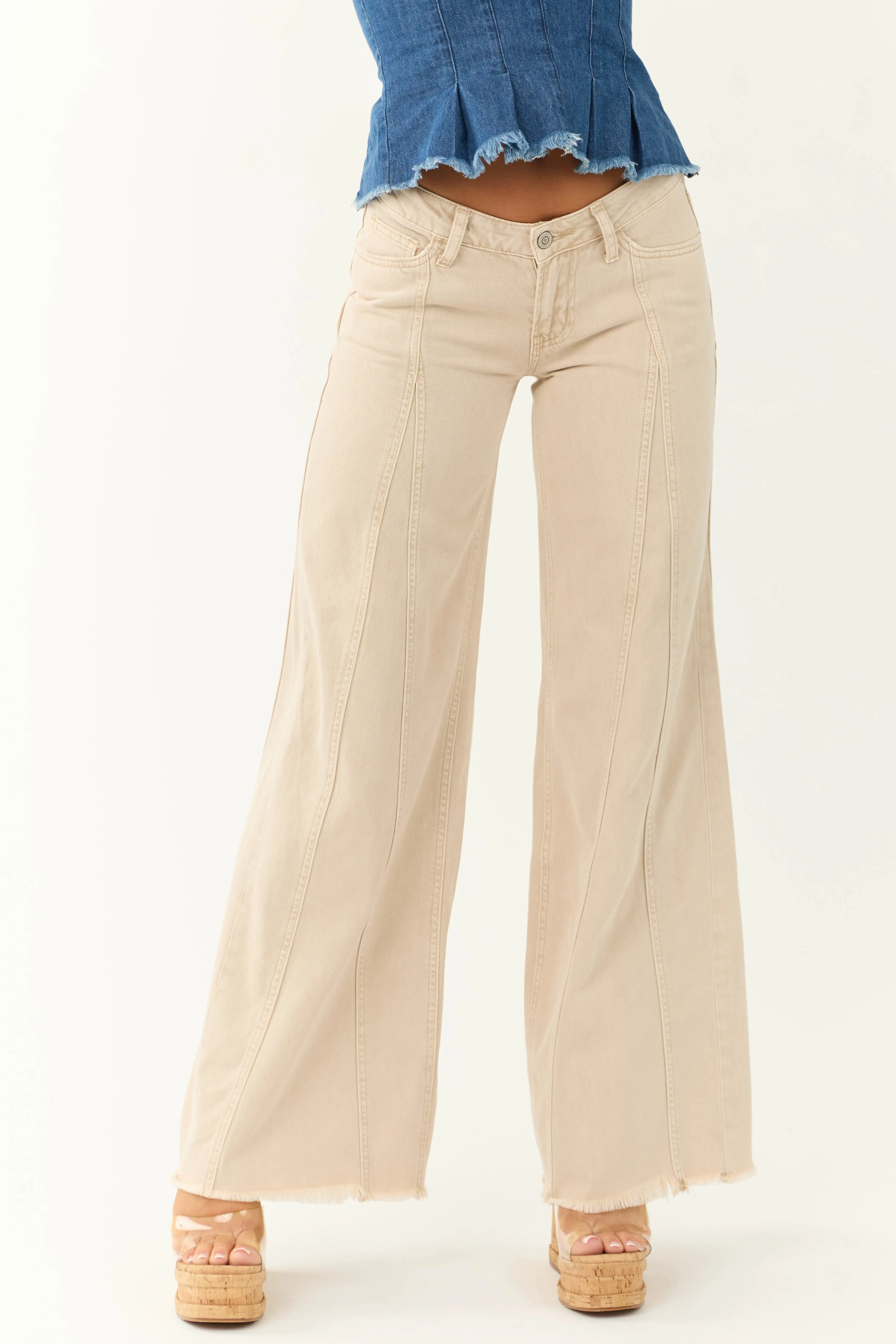 Flying Monkey Coconut Low Rise Wide Leg Baggy Jeans