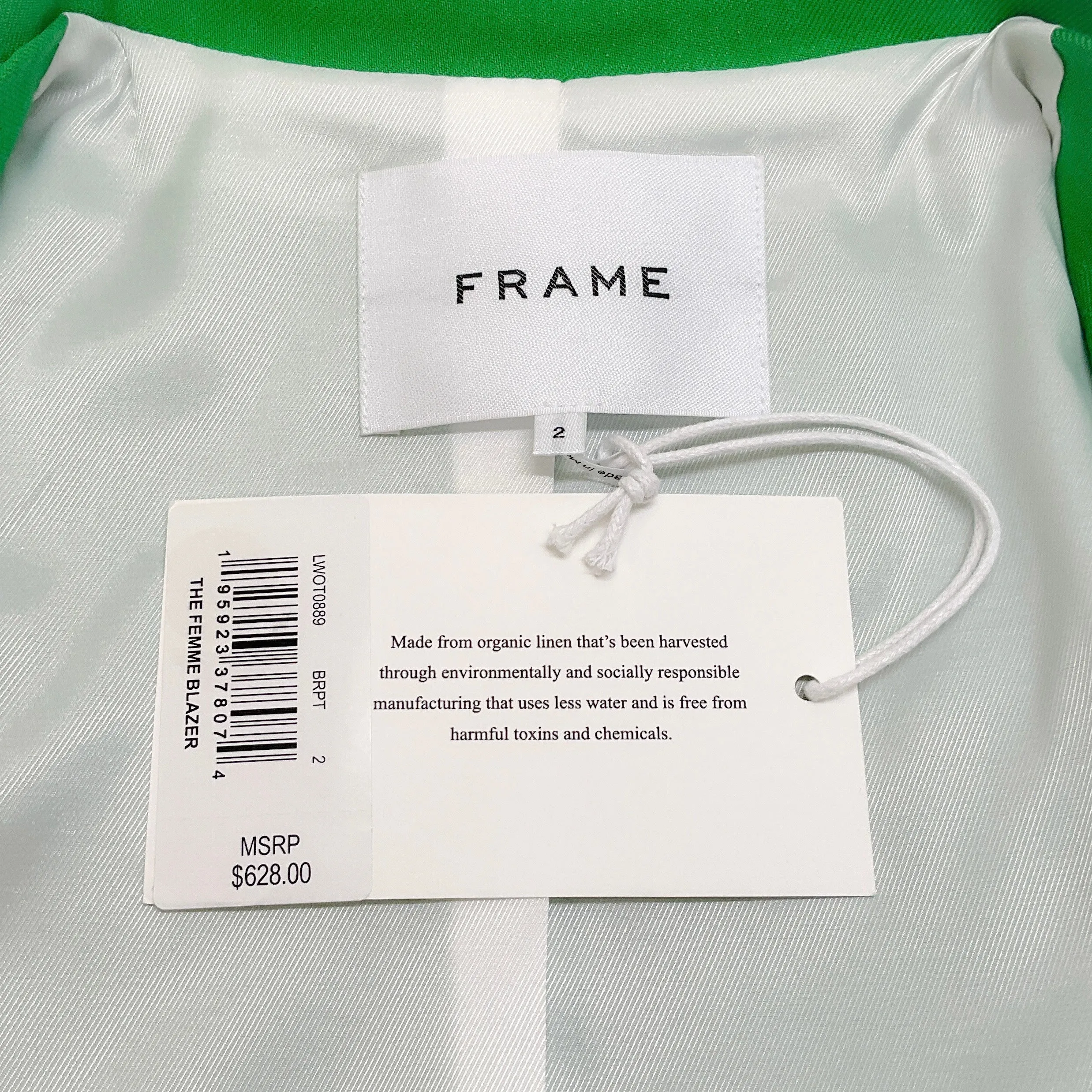 Frame Green Linen The Femme Blazer