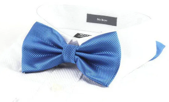 French Blue [Diamond Shape Print] - Bow Tie and Pocket Square Matching Set