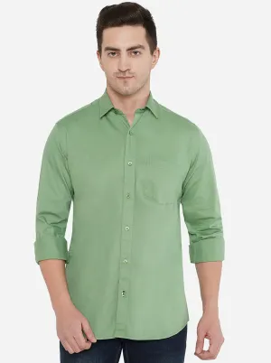 Green Solid Smart Fit Casual Shirt | Greenfibre