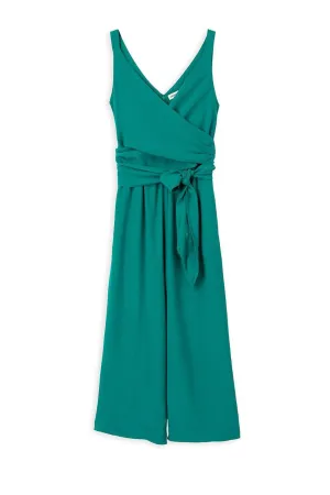 Green Wrap Waist Jumpsuit