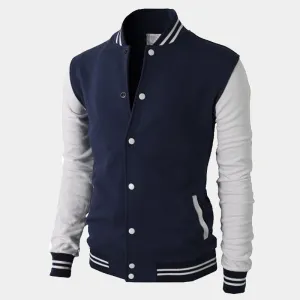 H2H Mens Slim Fit Varsity Baseball Bomber Cotton Lightweight Premium Jacket