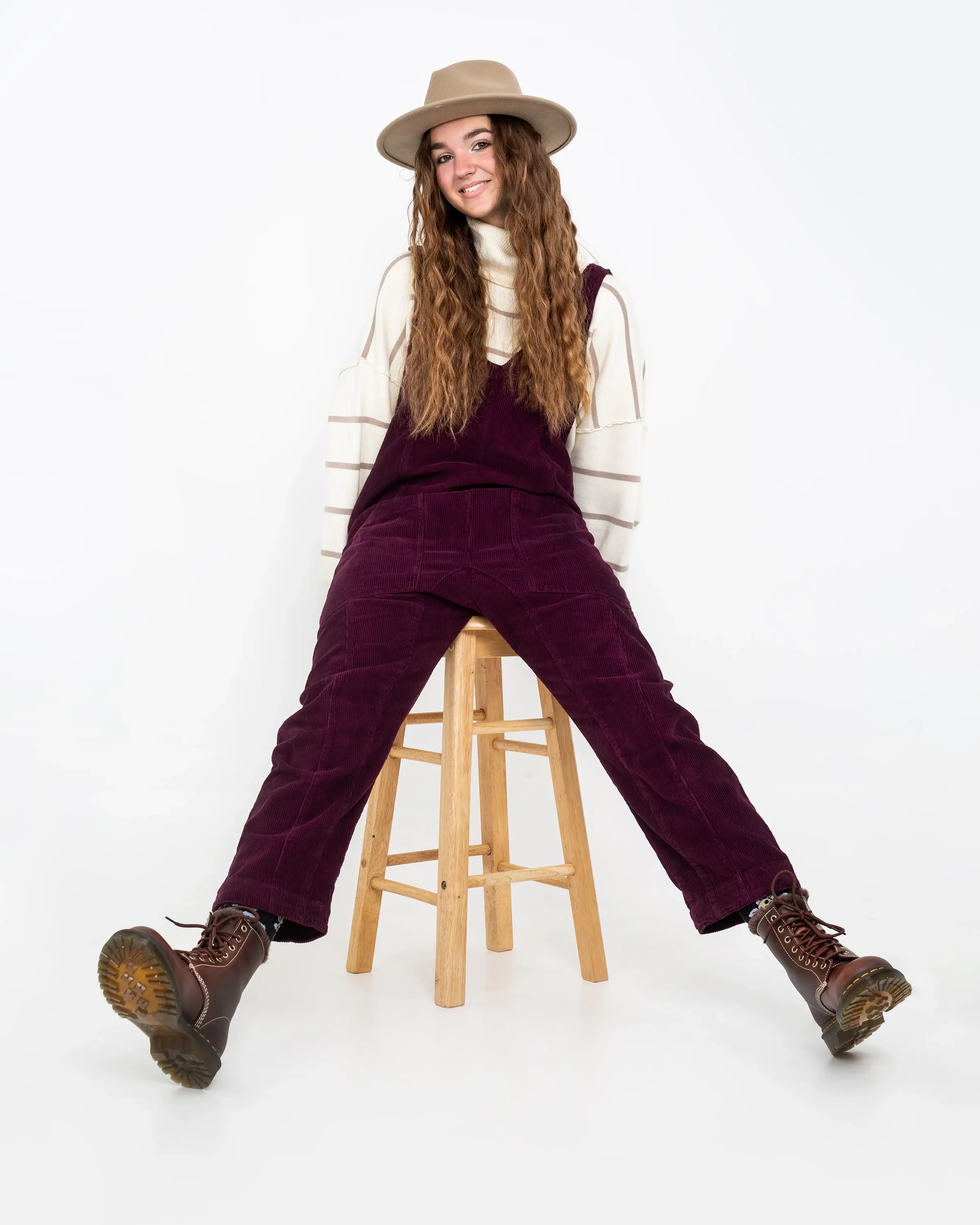 High Roller Cord Jumpsuit in Italian Plum