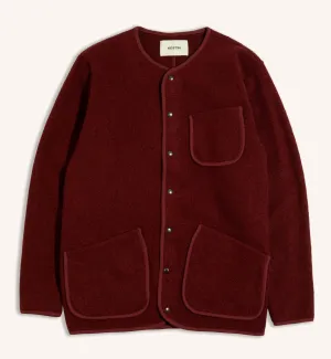 Kestin - Neist Cardigan in Burgundy Italian Wool