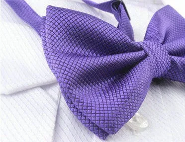 King Purple [Diamond Shape Print] - Bow Tie and Pocket Square Matching Set