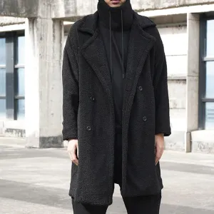 Lamb Wool Long Trench Coat