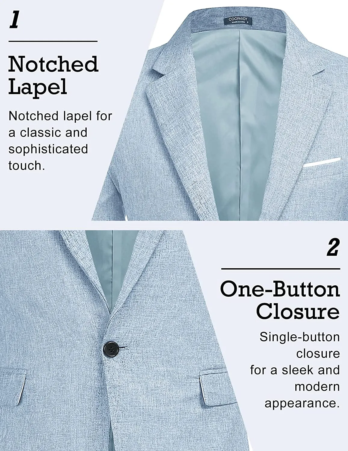 Lightweight One Button Notch Lapel Sporty Blazer