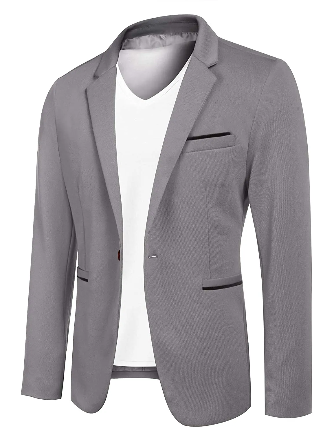 Lightweight One Button Notch Lapel Sporty Blazer