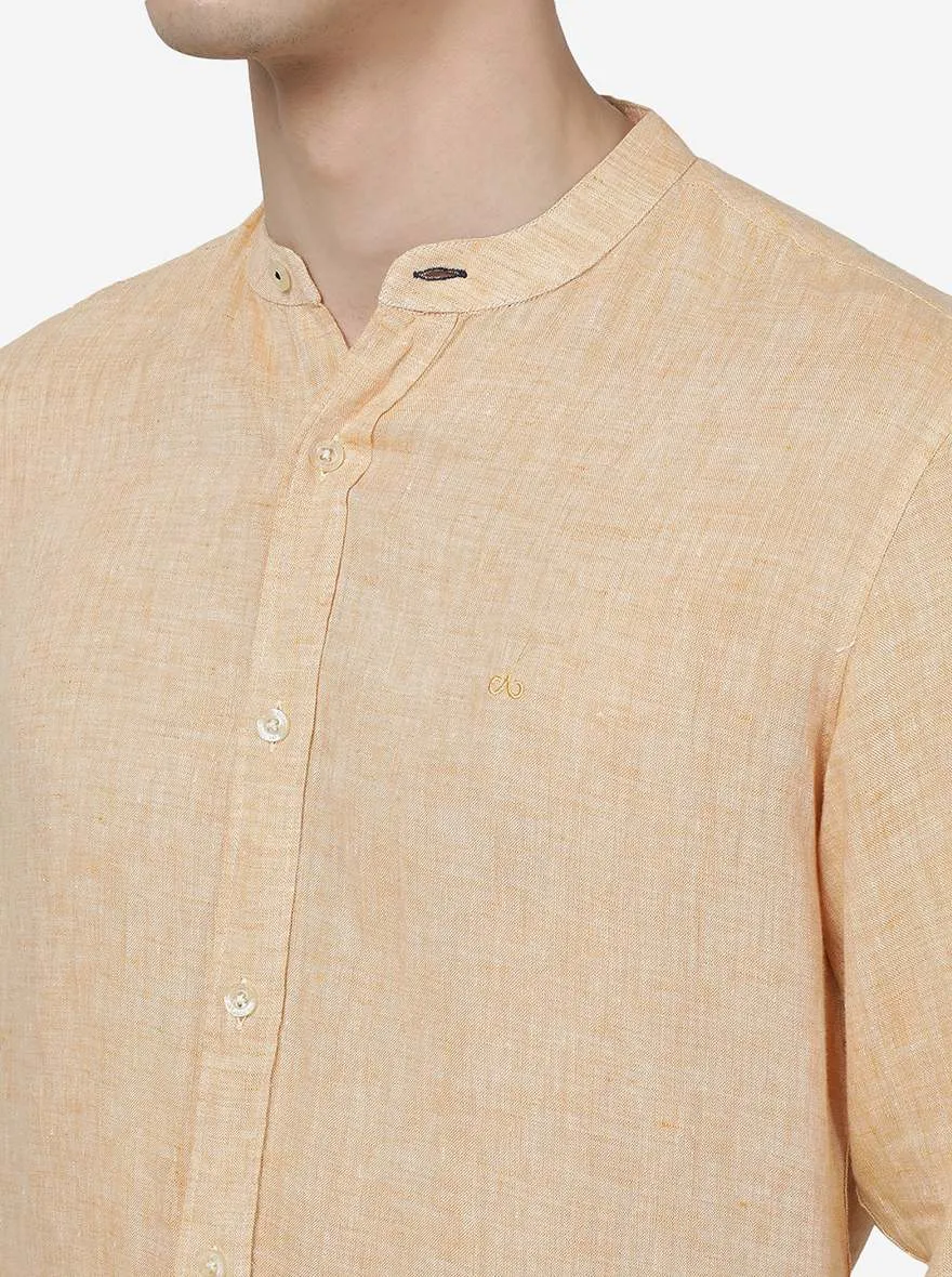 Marigold Solid Slim Fit Casual Shirt | JadeBlue