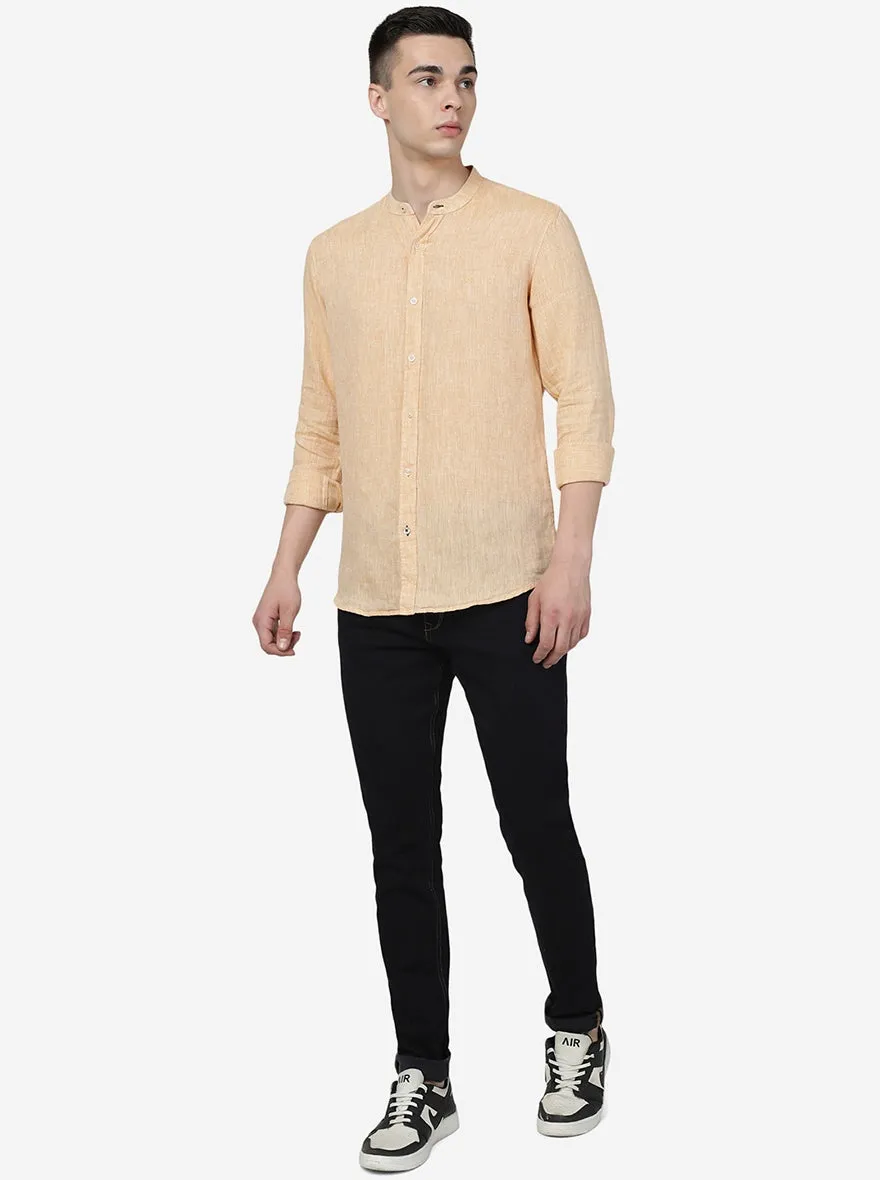 Marigold Solid Slim Fit Casual Shirt | JadeBlue