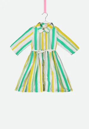 Multi Striped Gathered Dress