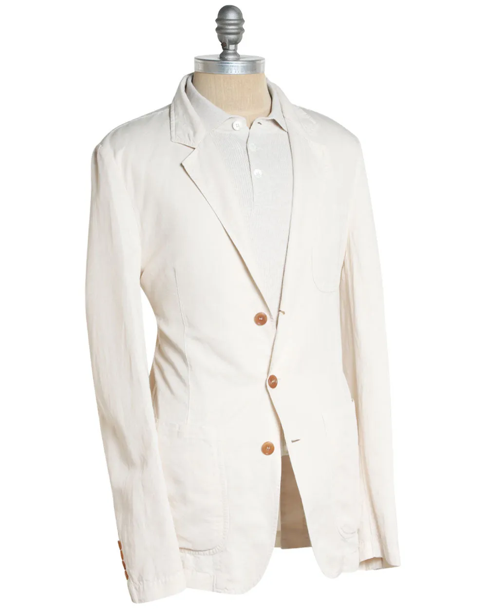 Off White Linen Blend Lightweight Sportcoat