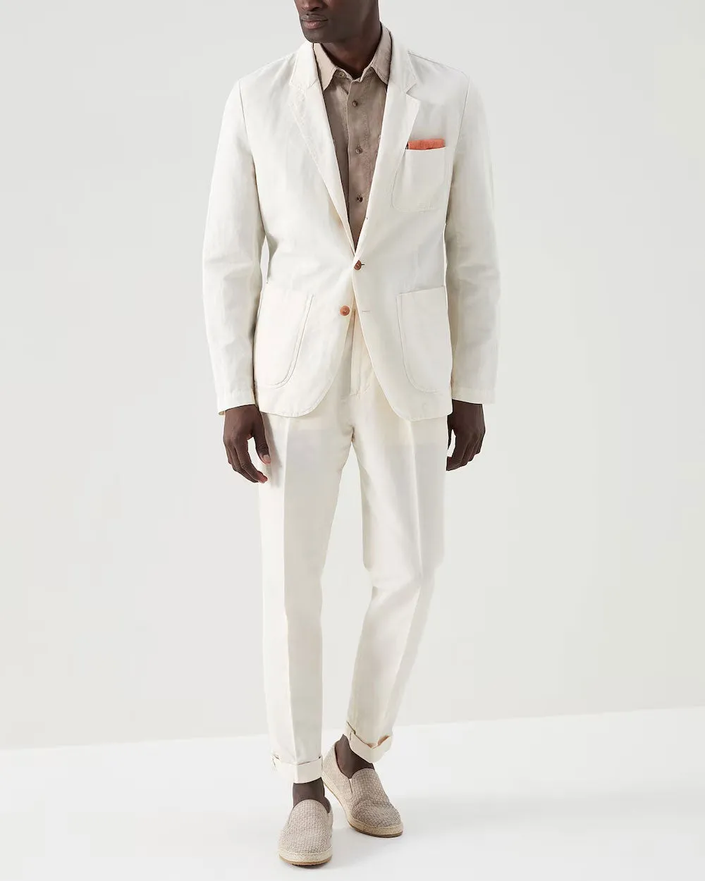 Off White Linen Blend Lightweight Sportcoat