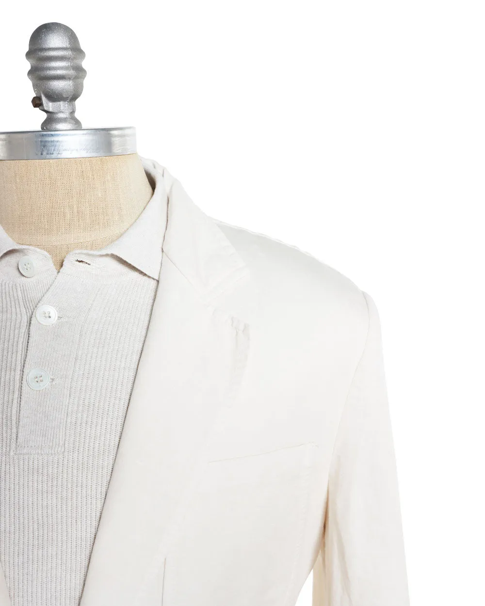 Off White Linen Blend Lightweight Sportcoat