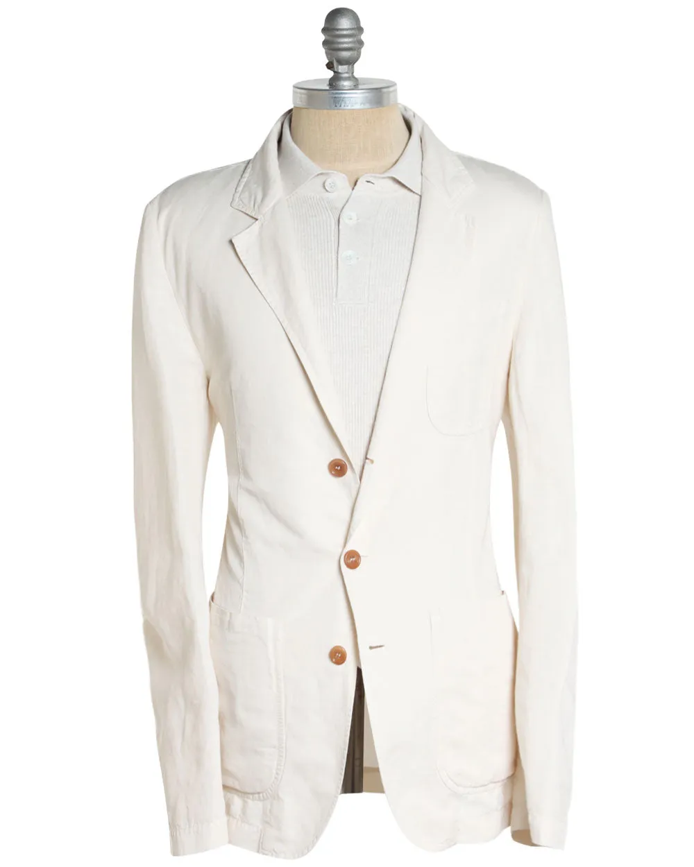 Off White Linen Blend Lightweight Sportcoat