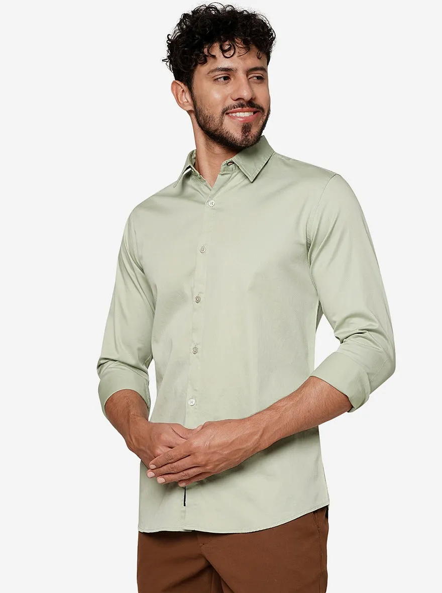 Pista Solid Slim Fit Casual Shirt | JadeBlue