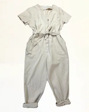 Preloved Cream Jumpsuit With Button Up Front