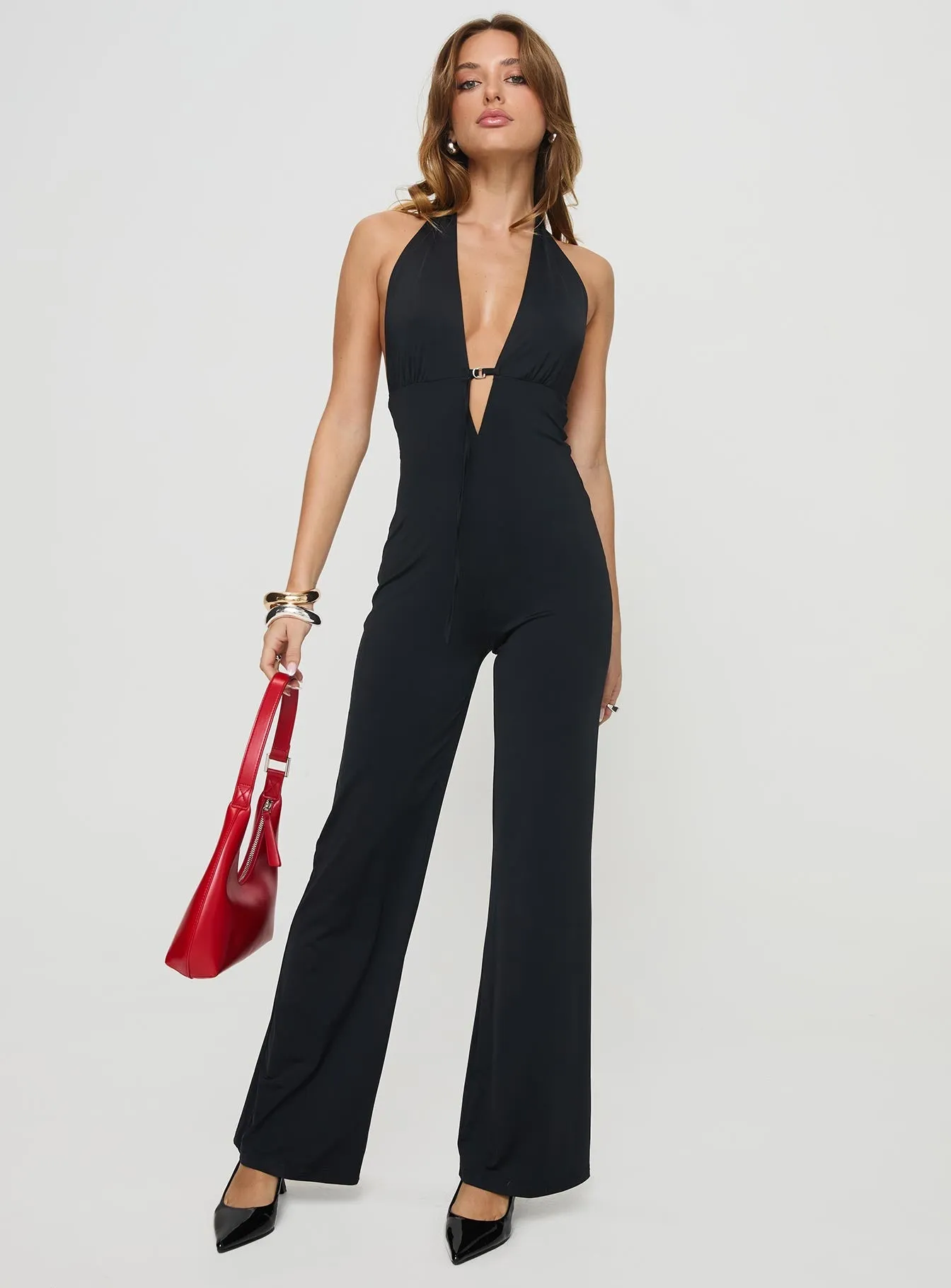 Rinaldi V Neck Jumpsuit Black