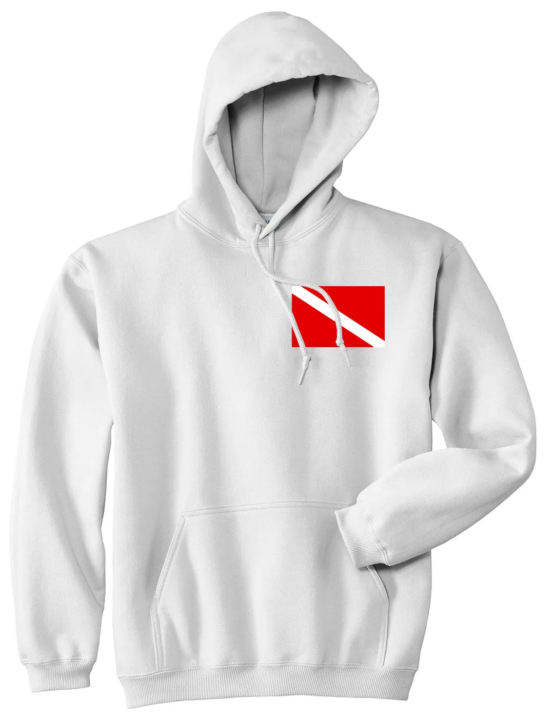 Scuba Dive Flag Chest Mens Pullover Hoodie